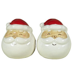 Christmas Santa Claus Salt Pepper Shakers 2.5" Red and White Holiday Table Décor